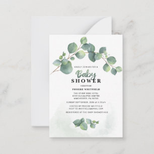 Modern Greenery Eucalyptus Baby Shower Note Card
