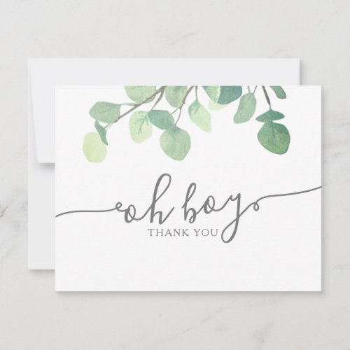 Modern Greenery Eucalyptus Baby Shower Thank You