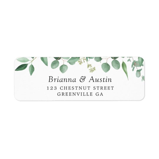 Modern Greenery Eucalyptus Botanical Address Label | Zazzle.com