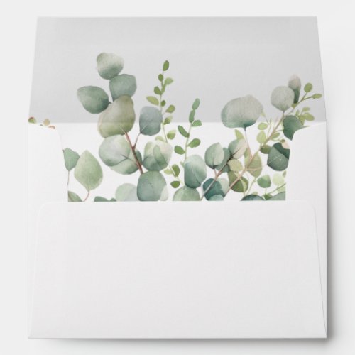 Modern Greenery Eucalyptus Botanical Wedding Envelope