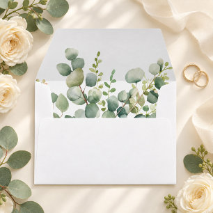 Modern Greenery Eucalyptus Botanical Wedding Envelope