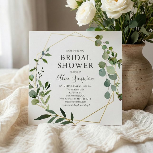 Modern Greenery Eucalyptus Bridal Shower Invitation (Creator Uploaded)