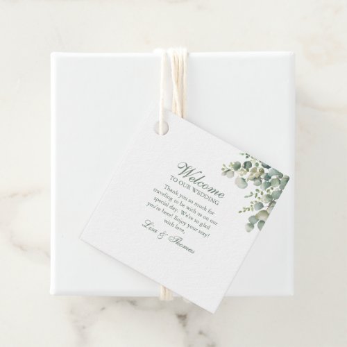 Modern Greenery Eucalyptus Wedding Favor Tags