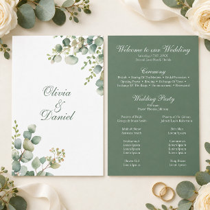 Modern Greenery Eucalyptus Wedding Program