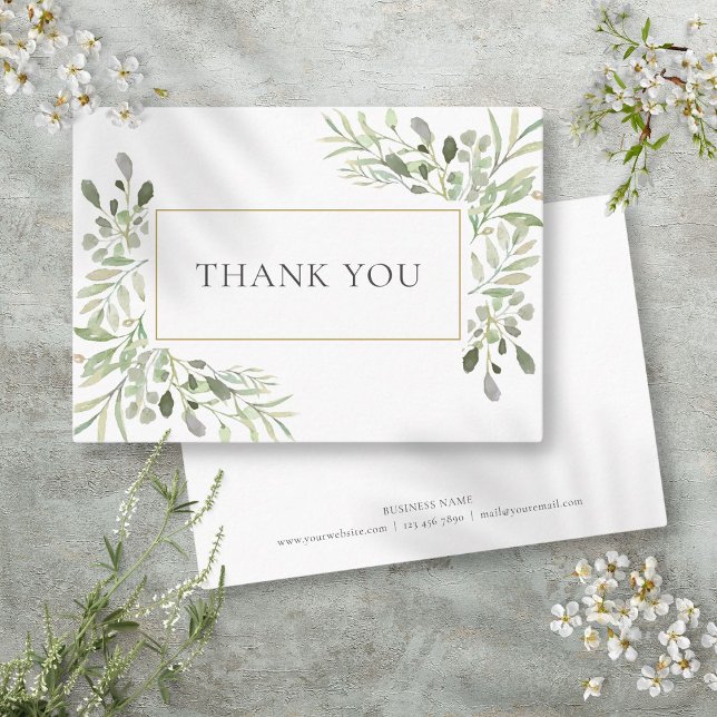 Modern Greenery Floral Business Thank You Referral Card (Modern Greenery Floral Business Thank You Referral Card)