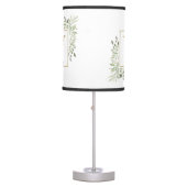 Modern Greenery Floral Gold Initial Monogram Table Lamp (Front)