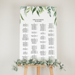 Modern Greenery Foliage Alphabetical Seating Chart