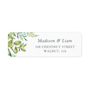 Modern Greenery Foliage Leaves Botanical Label
