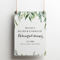 Modern Greenery Foliage Rehearsal dinner Welcome
