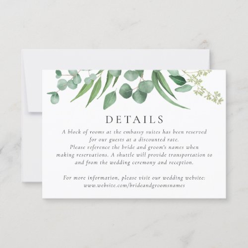 Modern Greenery Frame Eucalyptus Botanical Details Invitation