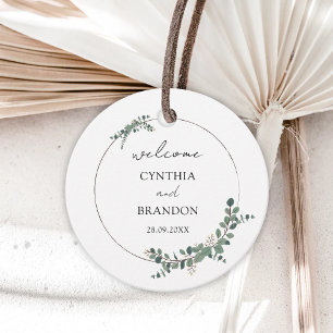 Modern Greenery Geometric Rustic Wedding Favor Tags