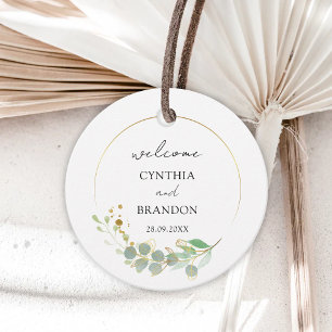Modern Greenery Geometric Rustic Wedding Favor Tags