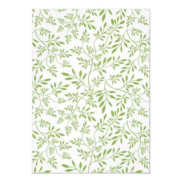 Modern Greenery Green Leaves Pattern Wedding Invitation