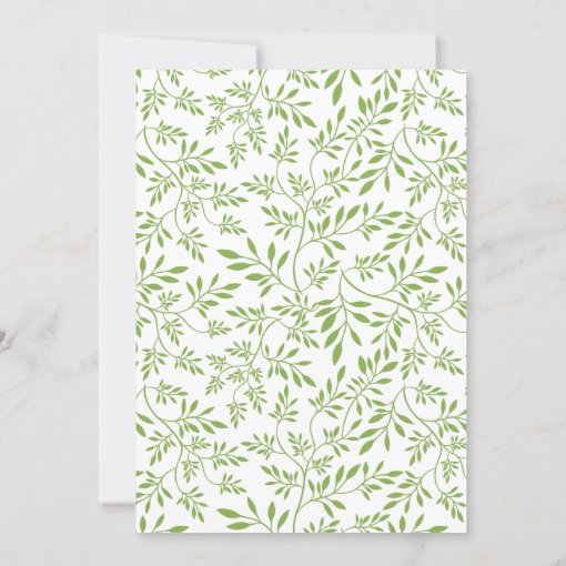 Modern greenery green leaves pattern wedding invitation | Zazzle