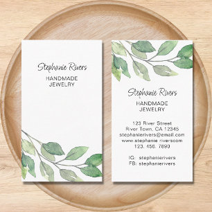 Modern Greenery Jeweler Business Card