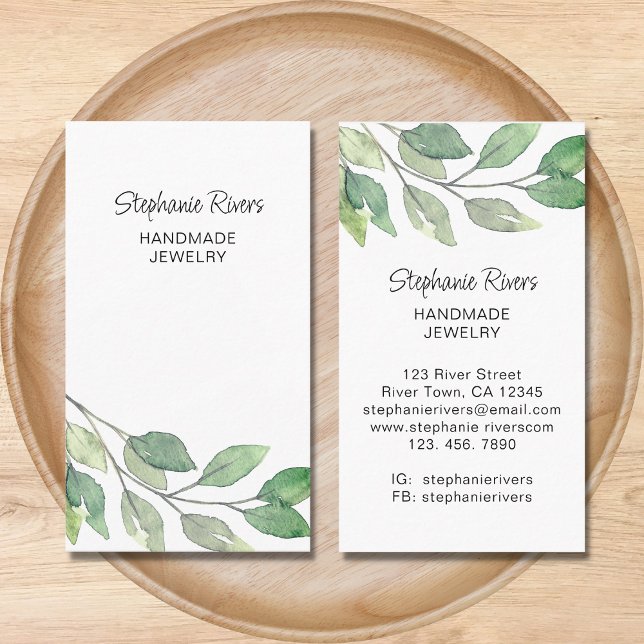 Modern Greenery Jeweler  Business Card (Creator Uploaded)