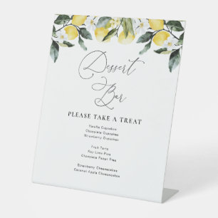 Modern Greenery Lemon Floral Dessert bar sign