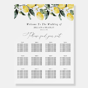 Modern Greenery Lemon Floral Wedding Seating Chart Foam Board
