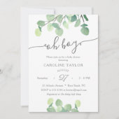 Modern Greenery Oh Boy Simple Baby Shower Invitation (Front)