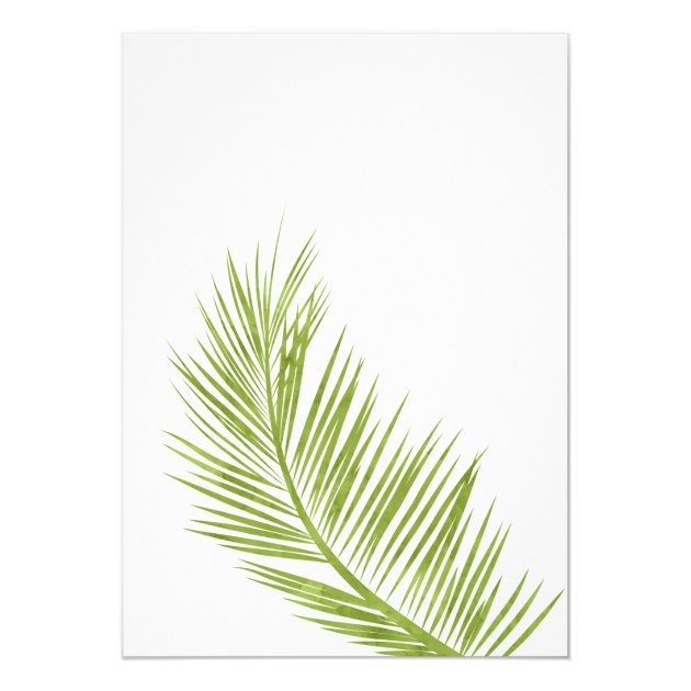 Modern Greenery Palm Tree Watercolor Wedding Invitation
