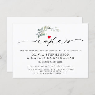 Modern Greenery Postponed Event New Plans Invitation