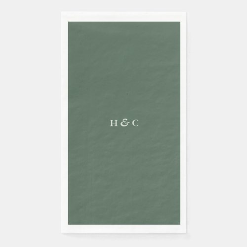 Modern Greenery Sage Moss Plain Simple Wedding Paper Guest Towels