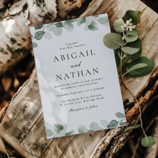 Modern Greenery Wedding  Invitation