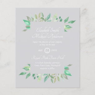 Modern Greenery Wedding Invitation Budget