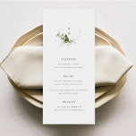 Modern Greenery Wedding Menu Card<br><div class="desc">This Modern Greenery Wedding Menu Card from the Amarie Collection showcases a modern greenery floral monogram paired with modern typography. Personalize it with your details easily and quickly. Simply press the 'customize it' button to further re-arrange and format the style and placement of the text.</div>