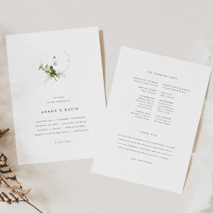 Modern Greenery Wedding Program