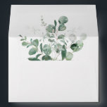 Modern Greenery White Wedding Envelope<br><div class="desc">This modern greenery white wedding envelope design features easy mix and match coordinating styles in black and white with delicate greenery elements adding graceful flourish around simple sophisticated typography and lovely minimal calligraphy script. The watercolor eucalyptus and other botanical leaves arch beautifully throughout, with dark emerald fading in an ombre...</div>