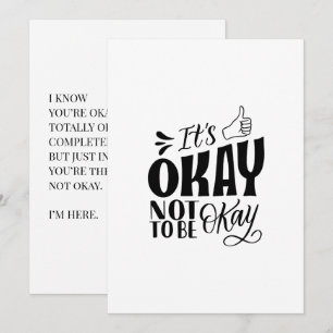 Modern Greeting Card   it’s okay to not be okay
