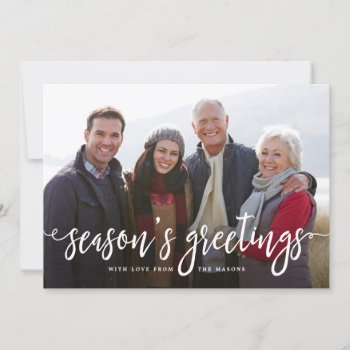 Modern Greetings Holiday Photo Card by PinkMoonPaperie at Zazzle