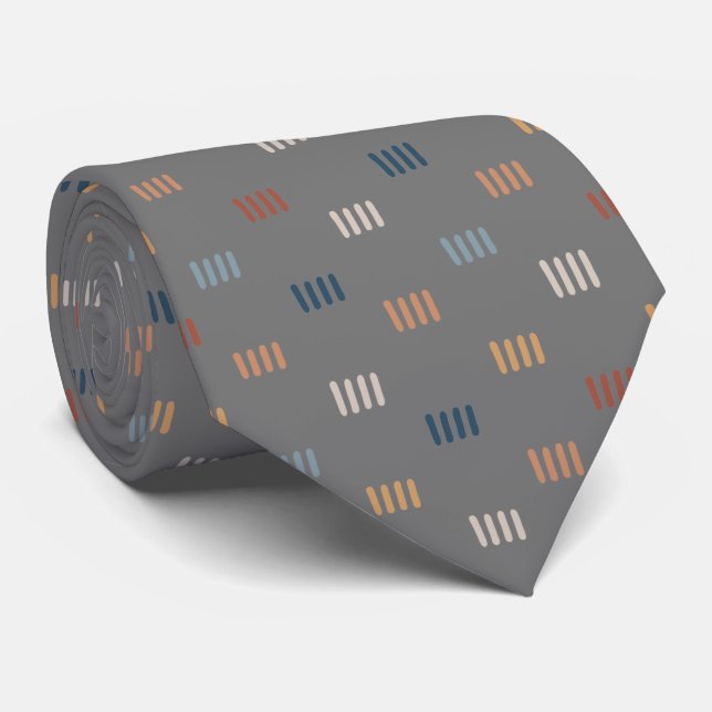 Modern Grey Abstract Art Seamless Pattern Neck Tie (Rolled)
