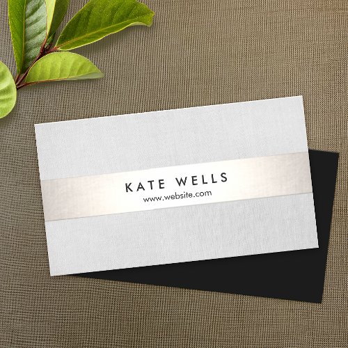 Modern Grey and Faux Silver Stripe Business Card