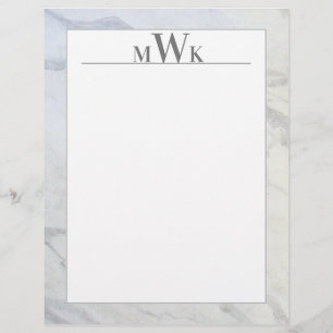 Modern Grey and White Marble Letterhead