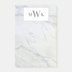Modern Grey and White Marble Post-it Notes