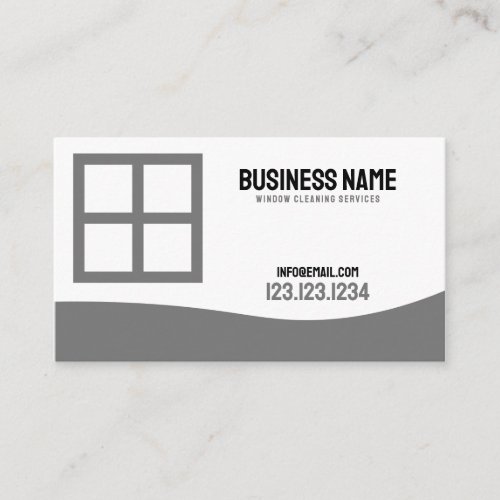 Modern Grey and White Window Cleaning Business Card