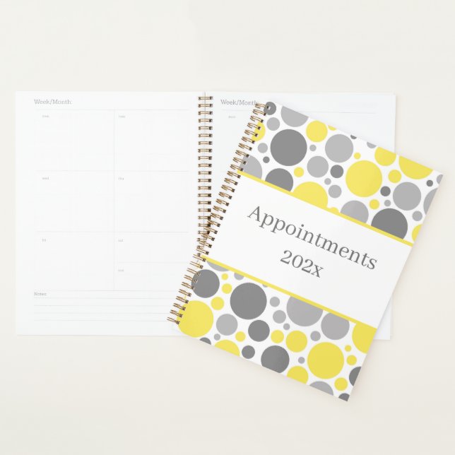 Modern Grey and Yellow Bubbles Appointments Planner (Display)