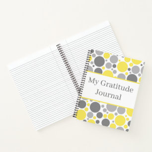 Modern Grey and Yellow Bubbles Gratitude Journal