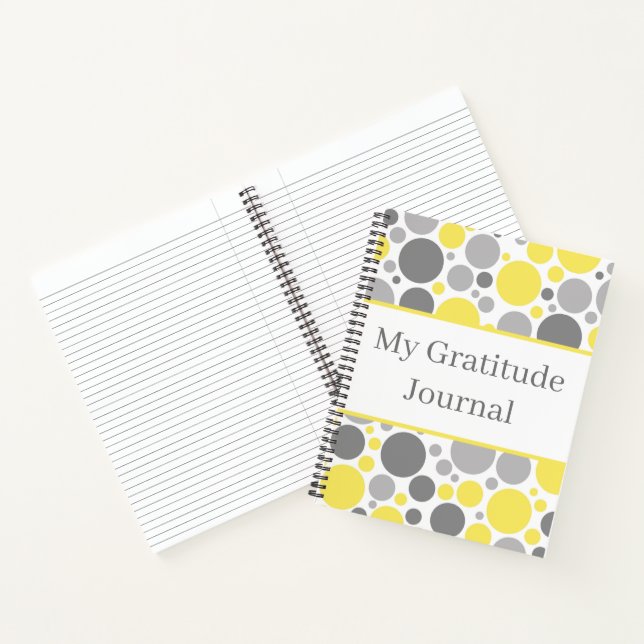 Modern Grey and Yellow Bubbles Gratitude Journal (Inside)