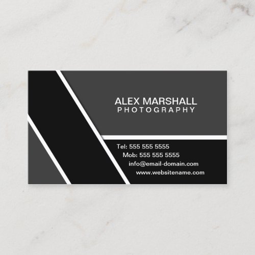 Modern Grey Black Business Cards