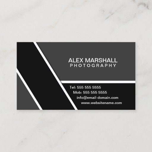 Customizable Modern Grey Black Business Cards