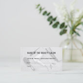 Modern Grey Black Hair Salon Appointment Card (Standing Front)