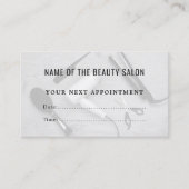 Modern Grey Black Hair Salon Appointment Card (Front)