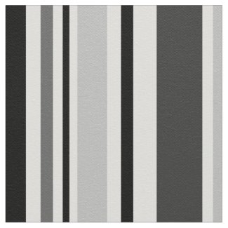Modern Grey, Black, White Stripes Geometric Fabric