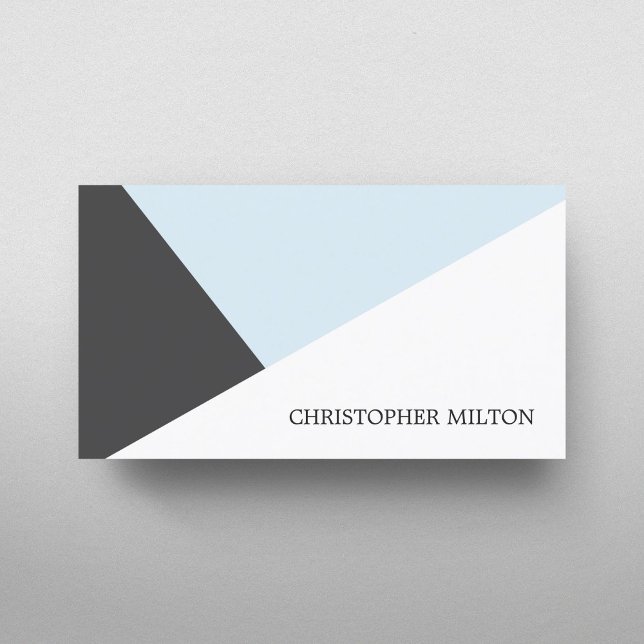 Modern Grey Blue White Geometric Consultant Business Card (Creator Uploaded)