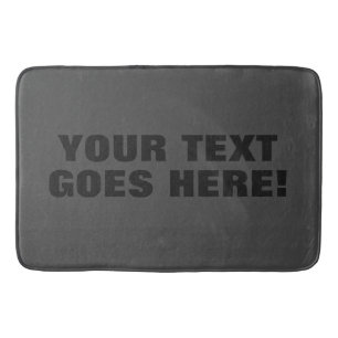 Modern Grey Bold Minimalist Professional Your Text Bath Mat
