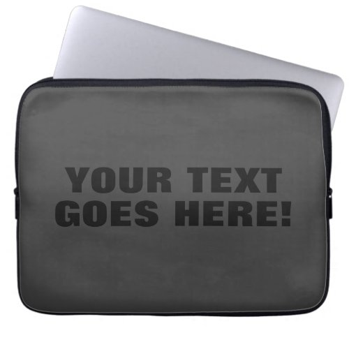 Modern Grey Bold Minimalist Professional Your Text Laptop Sleeve