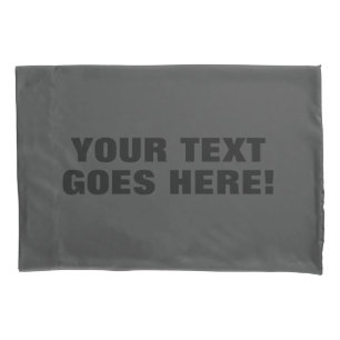 Modern Grey Bold Minimalist Professional Your Text Pillow Case